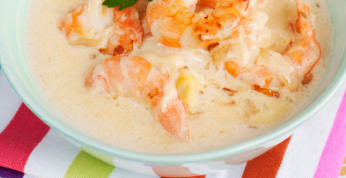 GAMBAS CALIENTES CON QUESO A LA FINAS HIERBAS